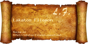 Lakatos Filemon névjegykártya
